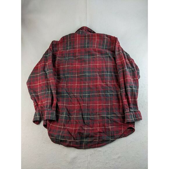 Mens CE Schmidt Workwear Long Sleeve Button Up Shirt Size M Red Plaid - Picture 2 of 6